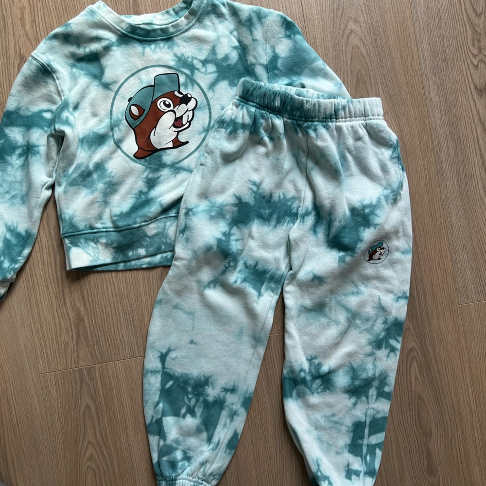 Kids Tie-Dye Matching Set - Teal